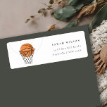 Cute Rust Our Little Champ Basketball Address Label<br><div class="desc">For any further customisation or any other matching items,  please feel free to contact me at yellowfebstudio@gmail.com</div>