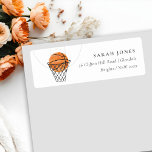 Cute Rust Our Little Champ Basketball Address Label<br><div class="desc">For any further customisation or any other matching items,  please feel free to contact me at yellowfebstudio@gmail.com</div>