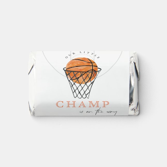 Cute Rust Our Little Champ Basketball Baby Shower Hershey's Miniatures (Front)