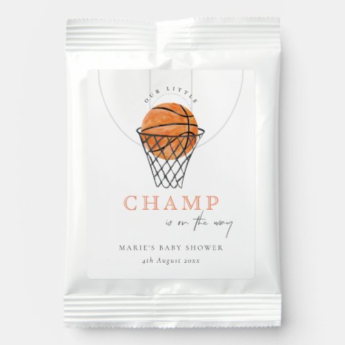 Cute Rust Our Little Champ Basketball Baby Shower Lemonade Drink Mix