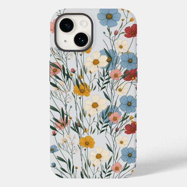 Cute Rustic Boho Colorful wildflower  Case-Mate iPhone Case (Back)