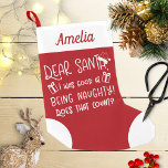 Cute Rustic Calligraphy Funny Small Christmas Stocking<br><div class="desc">Cute Rustic Calligraphy Funny Small Christmas Stocking</div>