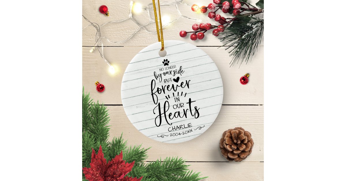 Cute Rustic Cat Or Dog Pet Photo Memorial Ceramic Ornament | Zazzle