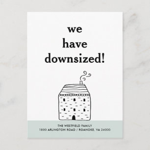 Cute Rustic Cottage Downsized New Home Moving Announcement Postcard