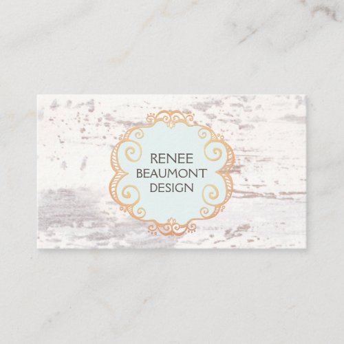 Cute Rustic Country White Wood Business Card