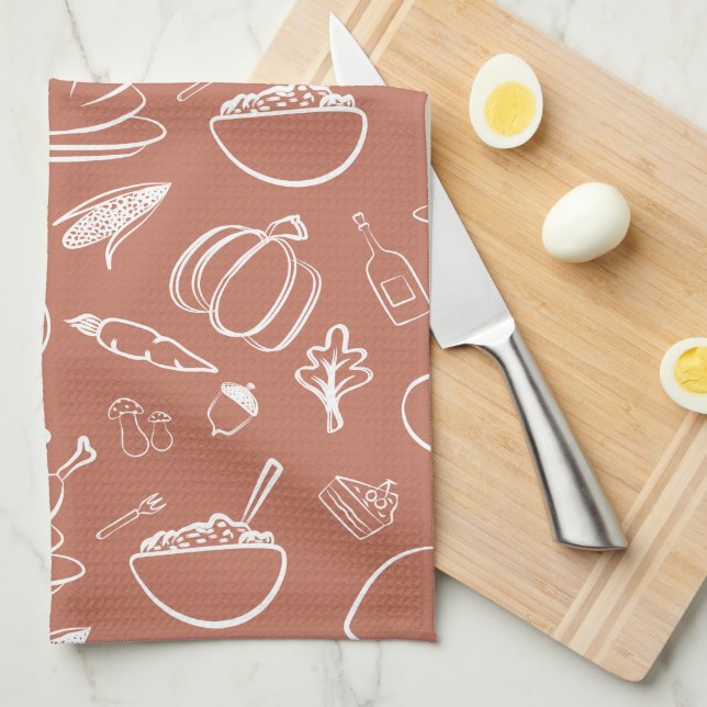  Cute Rustic Fall Autumn Thanksgiving Harvest  Kitchen Towel (Quarter Fold)