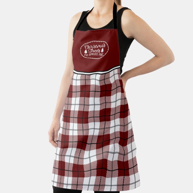 Cute Rustic Farm Fresh Christmas Trees Apron (Insitu)