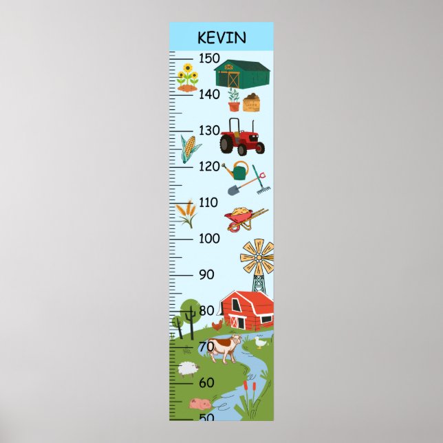 Cute Rustic Farm Growth Chart (Front)