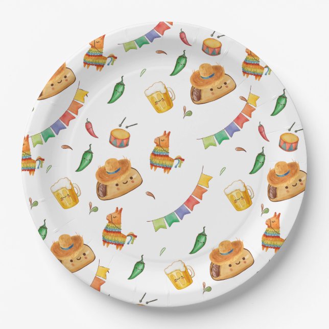 Cute Rustic Fiesta Taco Bout A Baby Shower Paper Plates (Front)