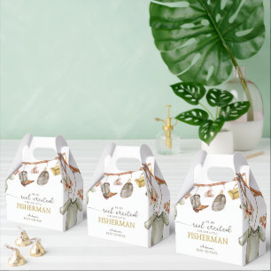 Cute Rustic Fishing Baby Shower Favor Boxes