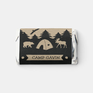 Cute Rustic Flannel Camping Birthday Party Hershey's Miniatures