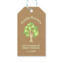 Cute Rustic Green Tree and Burlap Family Reunion Gift Tags