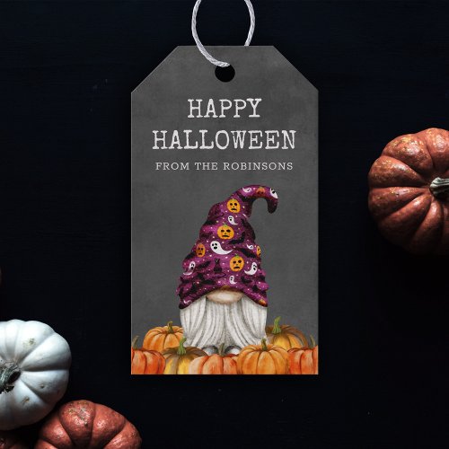 Cute Rustic Halloween Gnome Gift Tag