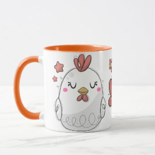 Cute Rustic Hand drawn Chickens Coffee Mug
