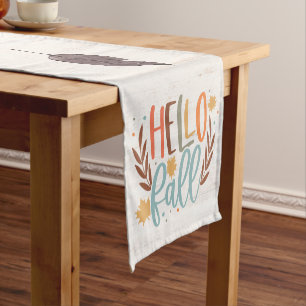 Cute Rustic Hello Fall  Short Table Runner