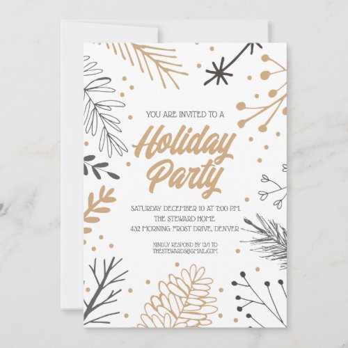 Cute Rustic Holiday Party Invitation