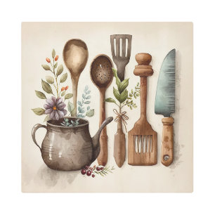 cute Rustic kitchen Farmhouse Metal Print