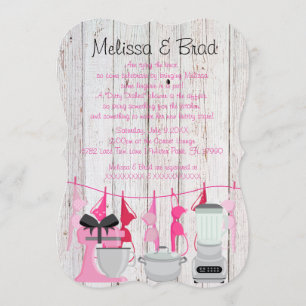 Cute Rustic Kitchen Lingerie Bridal Shower Invite