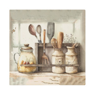 cute Rustic kitchen lovers Metal Print