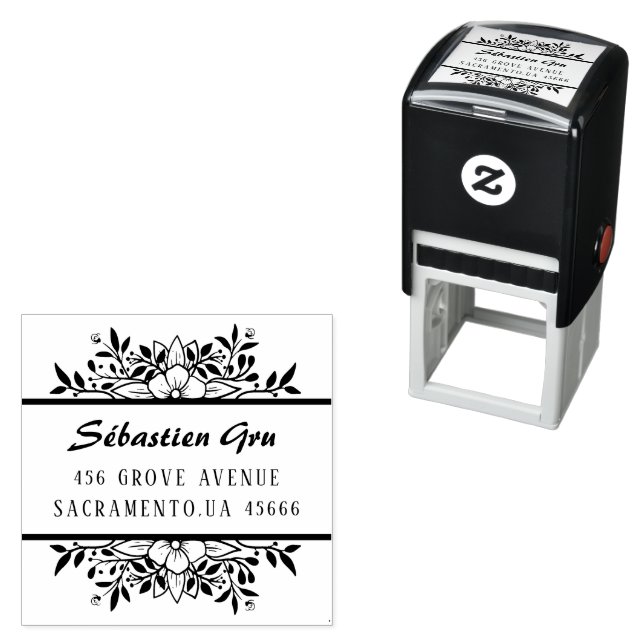 Cute Rustic Laurel Foliage Circular Self-inking Stamp (In Situ)