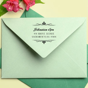 Cute Rustic Laurel Foliage Circular Self-inking Stamp