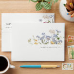 Cute Rustic Meadow Floral Wildflower Wedding Envelope<br><div class="desc">If you need any further customisation please feel free to message me on yellowfebstudio@gmail.com.</div>