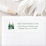 Cute Rustic Modern Merry Christmas Trees Label<br><div class="desc">Cute,  Modern yet Rustic Christmas Trees Holiday Address Labels featuring an adorable little forest of rustic Christmas trees. Please contact us at cedarandstring@gmail.com if you need assistance with the design or matching products.</div>