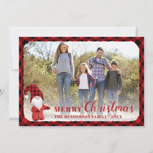 Cute Rustic Personalized Family Photo Christmas Holiday Card