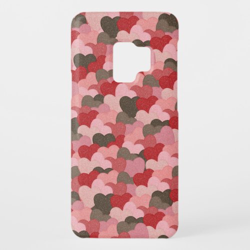 Cute Rustic Red Pink Hearts Pattern Case_Mate Samsung Galaxy S9 Case