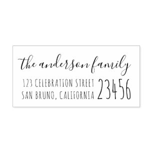 Cute Rustic Script Typography Return Address Rubber Stamp