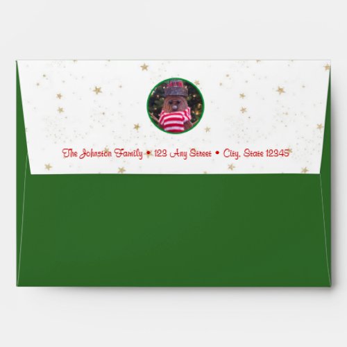 Cute rustic snowman green tree script custom name envelope