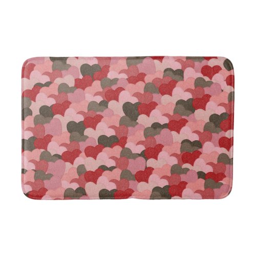 Cute Rustic Valentines Day Paper Hearts Pattern Bath Mat