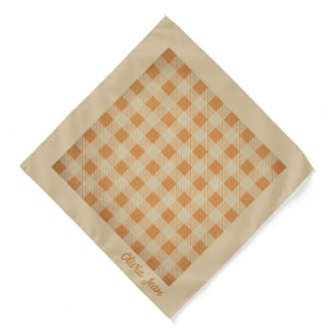Cute Rustic Vintage Buffalo Plaid Personalized Bandana