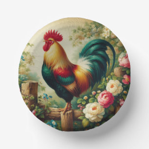 Cute rustic/vintage rooster paper bowls