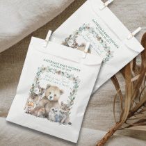 Cute Rustic Winter Woodland Animals Baby Shower Favor Bag