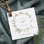 Cute Rustic Yellow Meadow Floral Wreath Wedding Favor Tags<br><div class="desc">If you need any further customisation please feel free to message me on yellowfebstudio@gmail.com.</div>