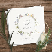 Cute Rustic Yellow Meadow Floral Wreath Wedding Napkins at Zazzle