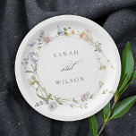 Cute Rustic Yellow Meadow Floral Wreath Wedding Paper Plates<br><div class="desc">If you need any further customisation please feel free to message me on yellowfebstudio@gmail.com.</div>