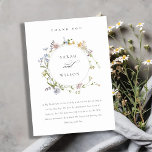 Cute Rustic Yellow Meadow Floral Wreath Wedding Thank You Card<br><div class="desc">If you need any further customisation please feel free to message me on yellowfebstudio@gmail.com.</div>