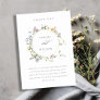 Cute Rustic Yellow Meadow Floral Wreath Wedding Thank You Card