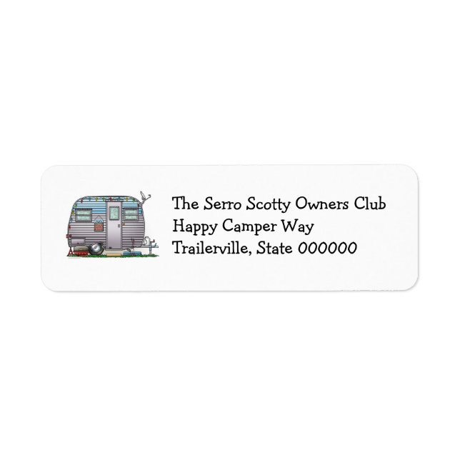 Cute RV Serro Scotty Camper Travel Trailer Label (Front)