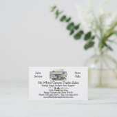 Cute RV Vintage Fifth Wheel Camper Travel Trailer Business Card (Standing Front)