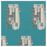 Cute RV Vintage Fifth Wheel Camper Travel Trailer Fabric