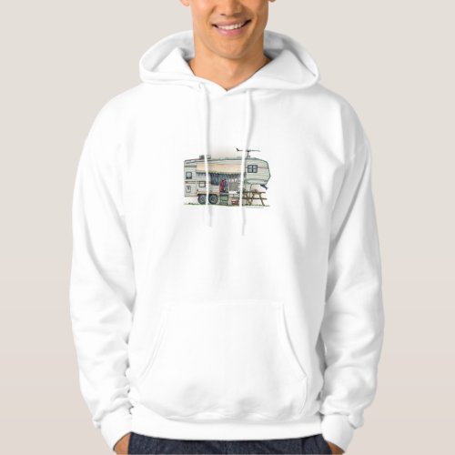 Cute RV Vintage Fifth Wheel Camper Travel Trailer Hoodie