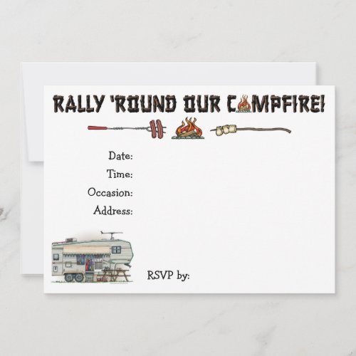 Cute RV Vintage Fifth Wheel Camper Travel Trailer Invitation