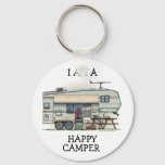 Cute Rv Vintage Fifth Wheel Camper Travel Trailer Keychain at Zazzle