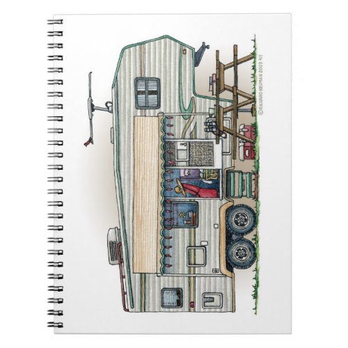 Cute RV Vintage Fifth Wheel Camper Travel Trailer Notebook