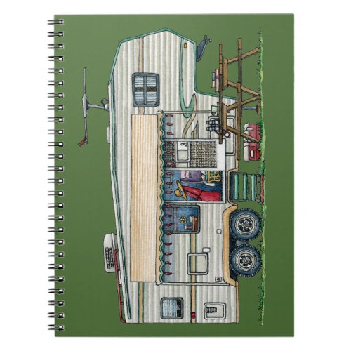 Cute RV Vintage Fifth Wheel Camper Travel Trailer Notebook