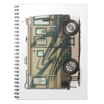 Cute Rv Vintage Fifth Wheel Camper Travel Trailer Notebook by art1st at Zazzle