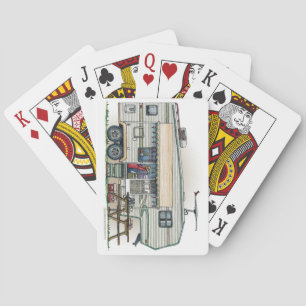 Cute RV Vintage Fifth Wheel Camper Travel Trailer Poker Cards